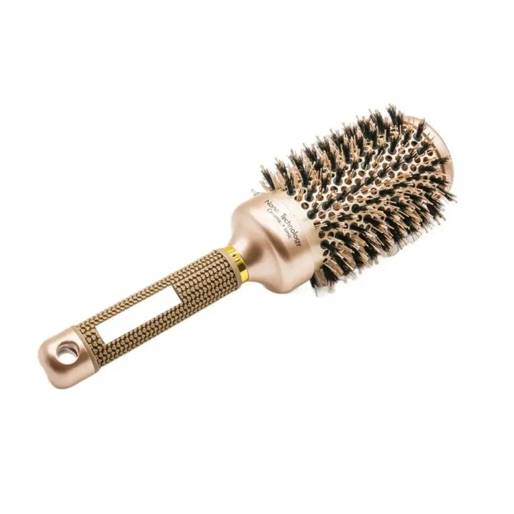 Boar Bristle Hairbrush Styling Tool Curling Blow Dry Ceramic Hairbrush Straight Hair Curls Round Ionic Hair Brush Hair Care
