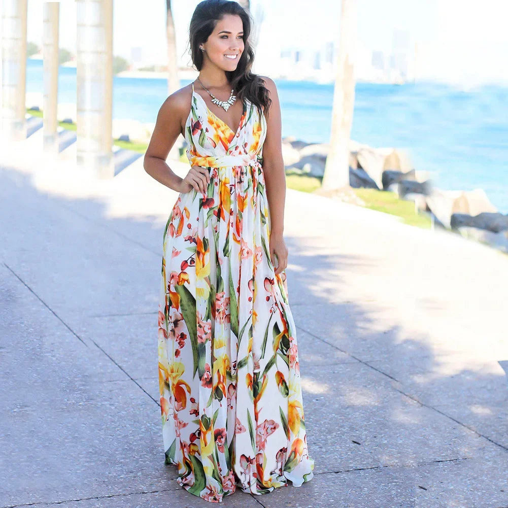 Fashionable Sleeveless Printed Cross-border Style Dress