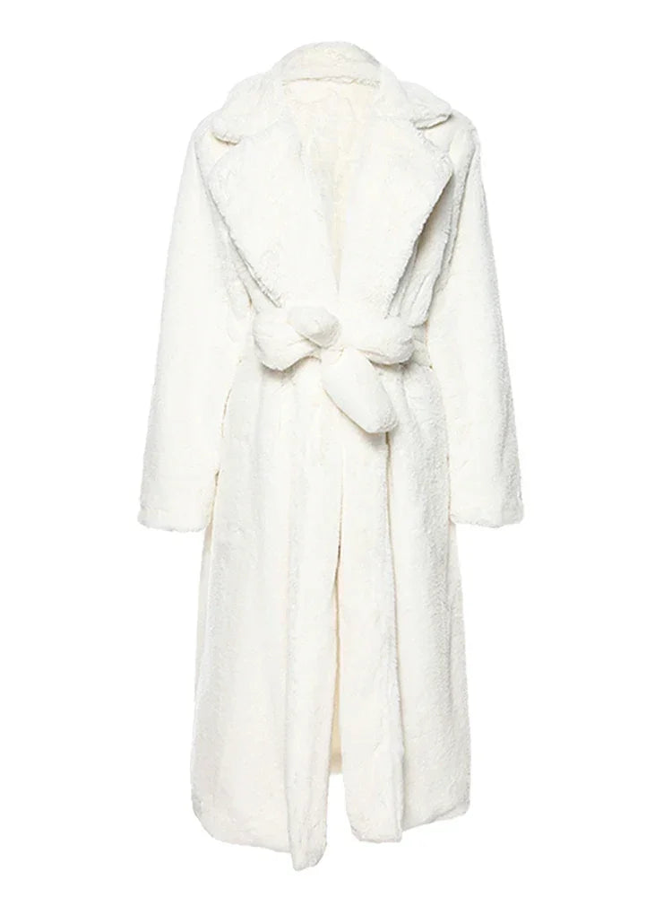Fluffy Winter Oversized Faux Fur Coat with Hood
