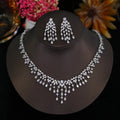 Luxury Cubic Zircon Necklace Earrings Bridal Sets
