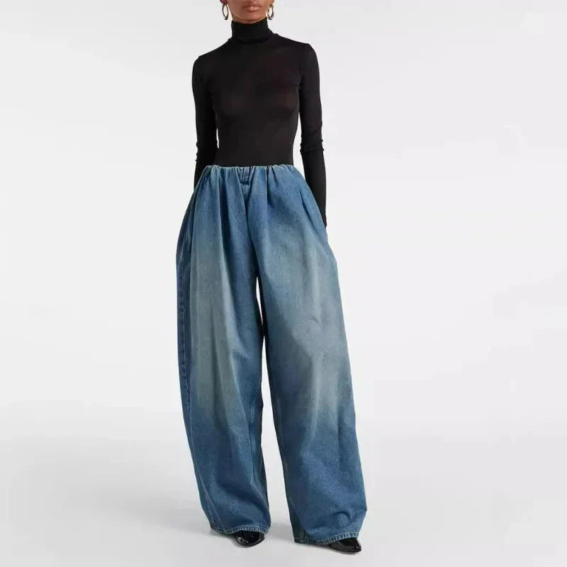LUX Wide Leg Denim Pants