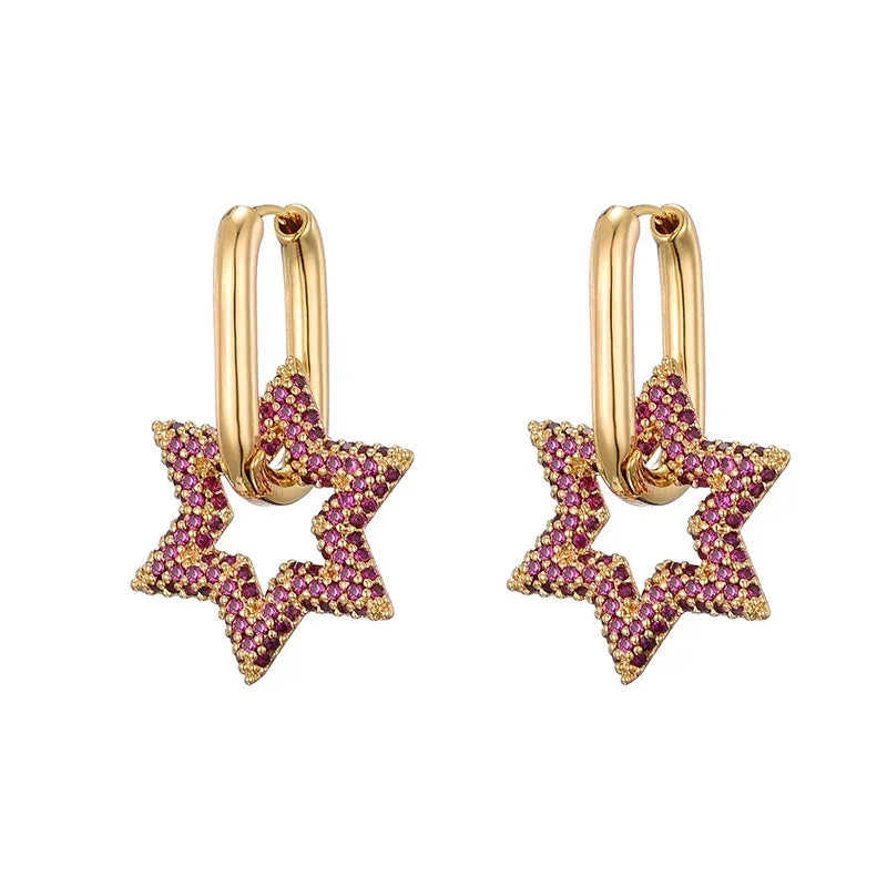 Star Glazed Zircon Earrings