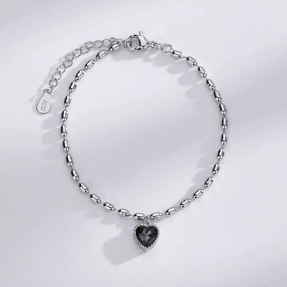 Romance 925 Sterling Silver Double Love Bracelet