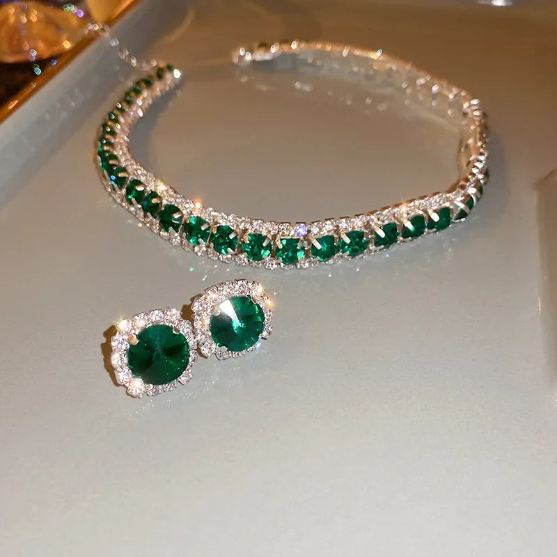 Lux Green Crystal Necklace
