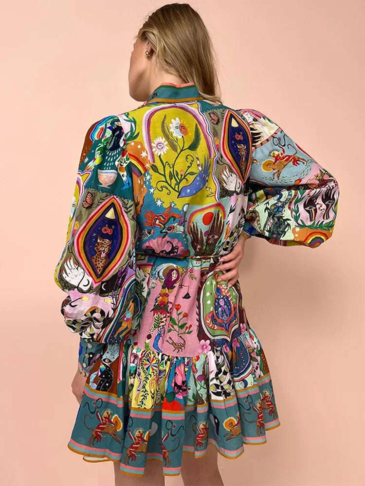 Boca Lantern Sleeve Party Dress