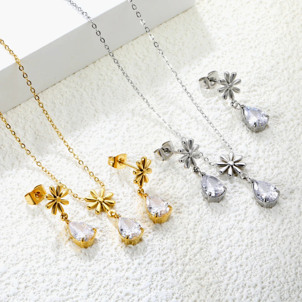 Crystal Jewelry Set Waterproof Sparkle  Shine