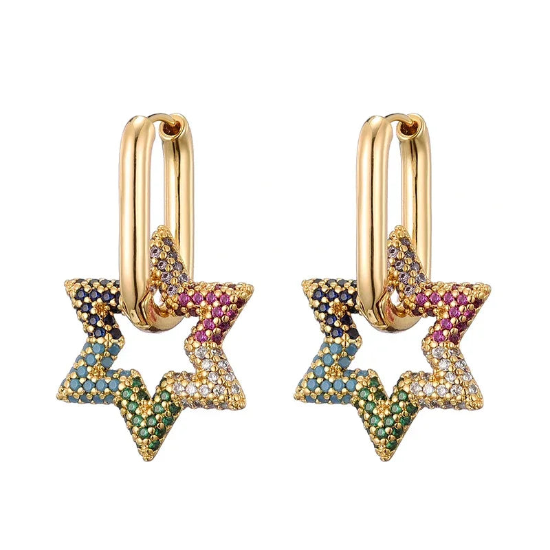 Star Glazed Zircon Earrings