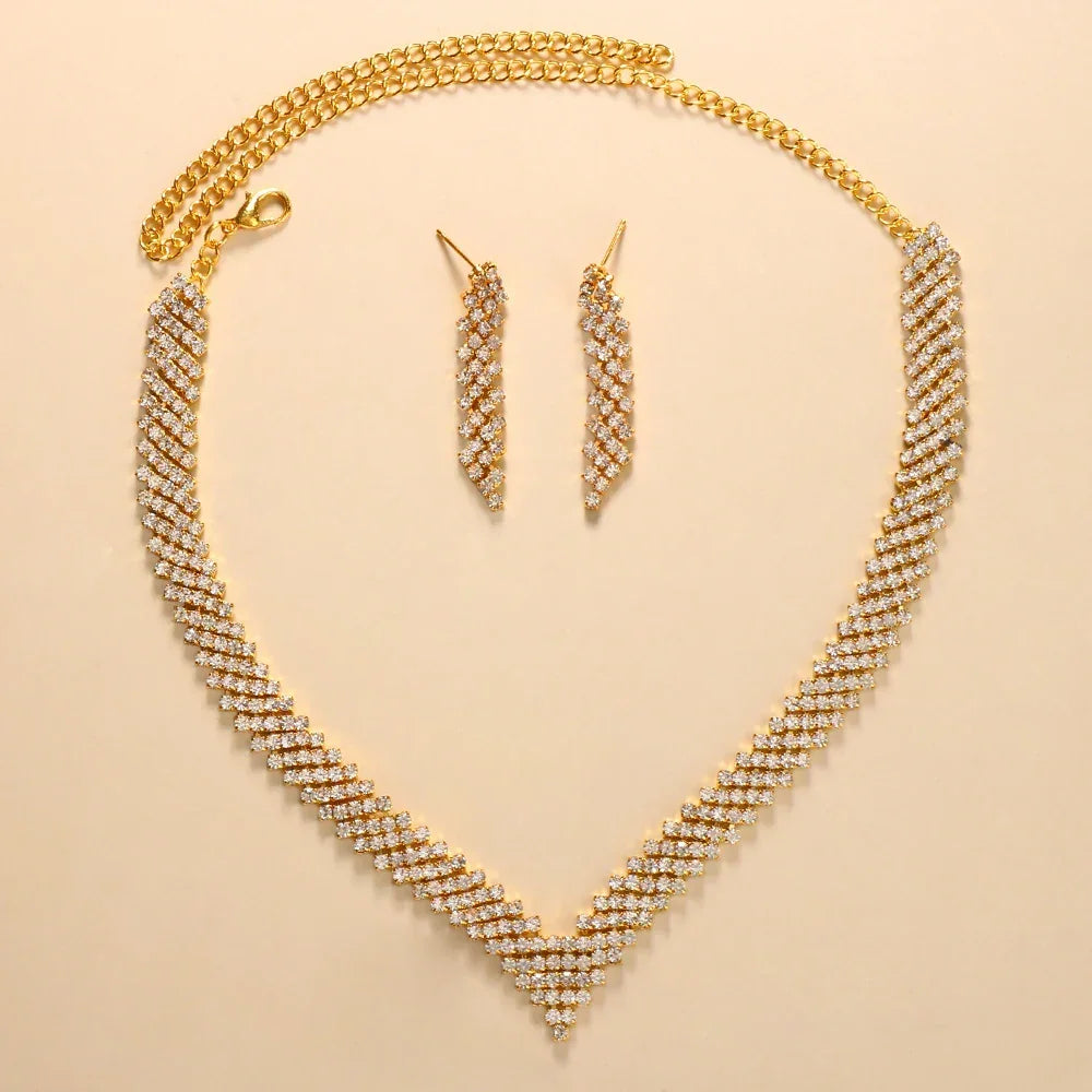 Fancy Wedding Necklace & Earrings Set
