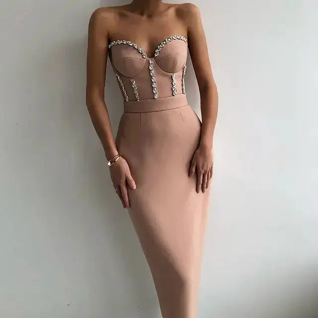 Sexy Strapless Bodycon Evening Dress