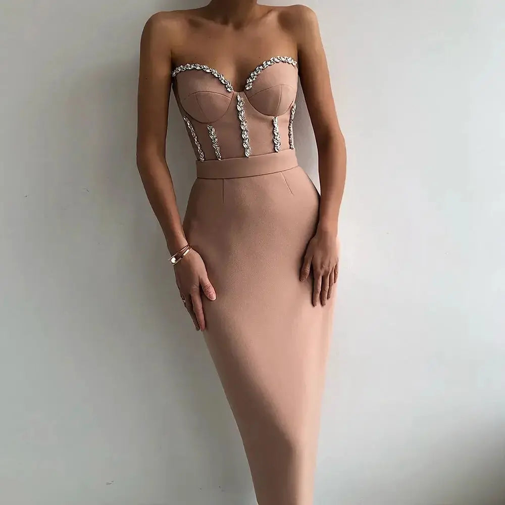Sexy Strapless Bodycon Evening Dress