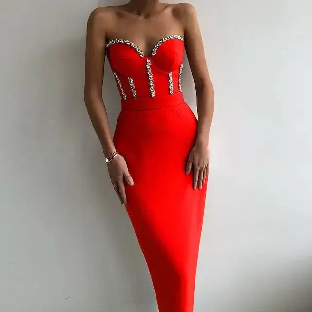 Sexy Strapless Bodycon Evening Dress