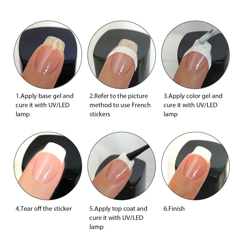 White French Manicure Nail Sticker Stencil