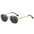 Frameless Gold Metal Ladies Sunglasses Rimless Gradient Lens Blue Fashion Sun Glasses For Men Uv400 Summer 2023