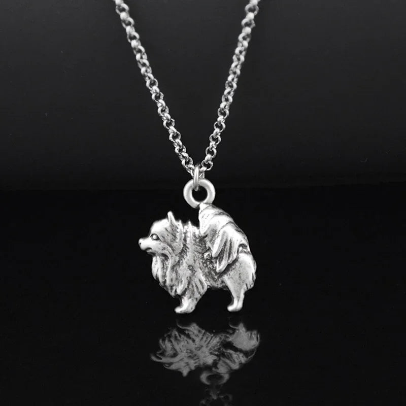 Vintage 3 Style Pomeranian & Samoyed & Keeshond & Golden Retriever & Whippet Dog Charms Pendant Necklace Women Pet Lover Gift