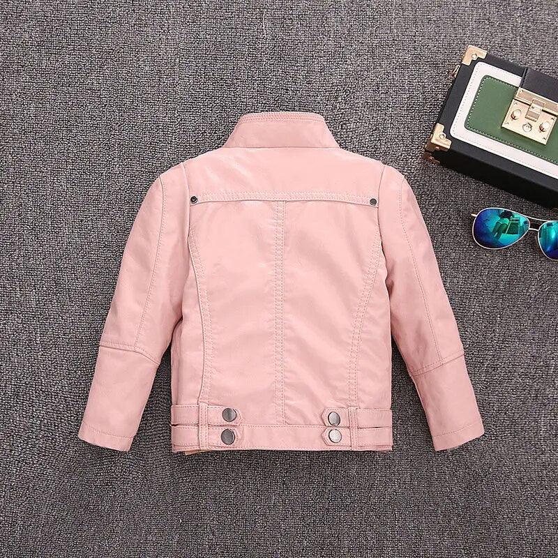 Girls Faux Leather Fall Jacket