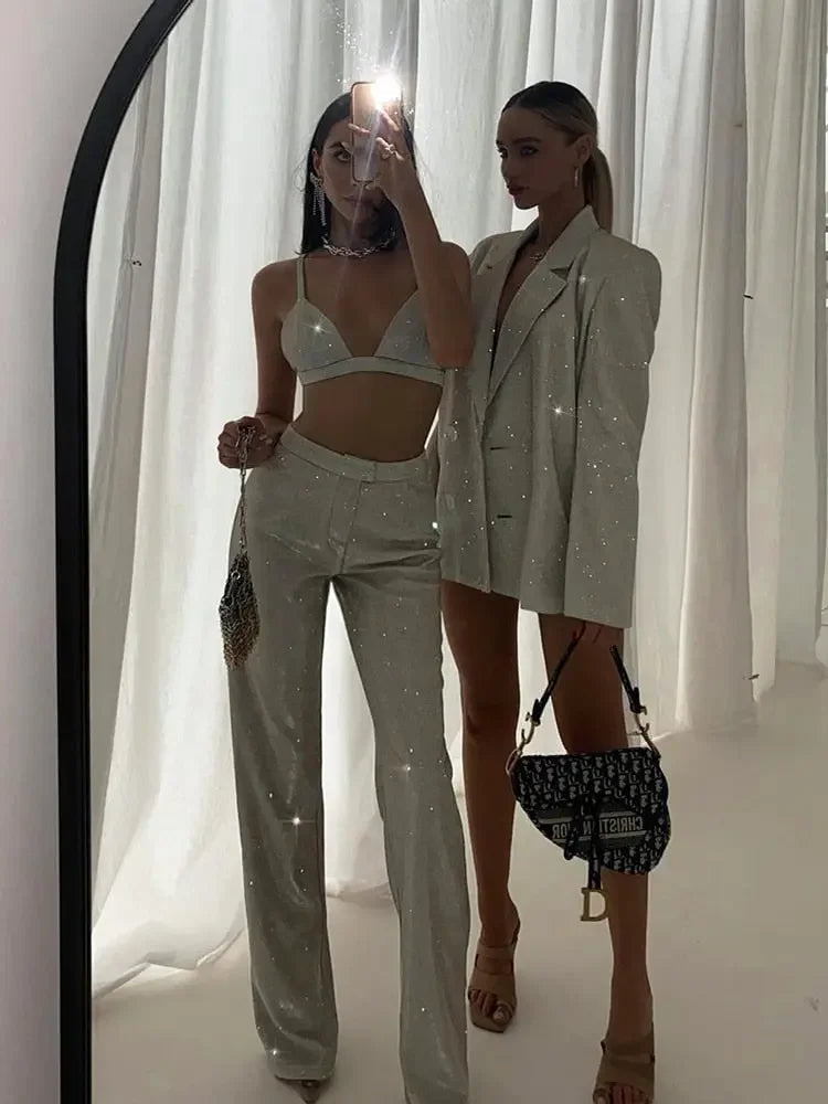 Glitz Blazer & Pants Matching Set