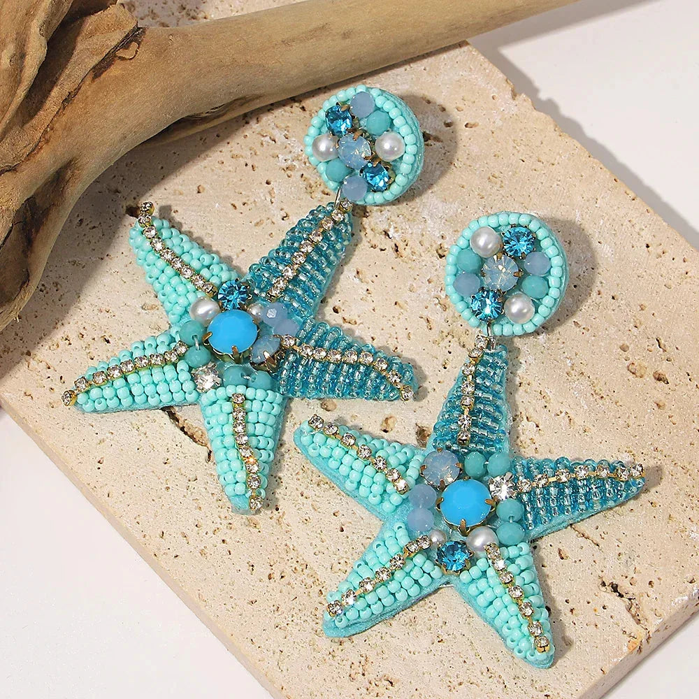 Handmade Beaded Drop Earrings
