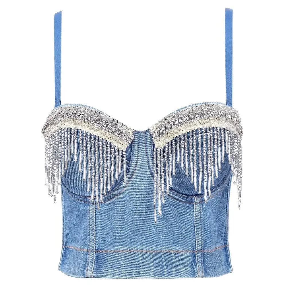 Irene Tinnie Sexy Cute Hole Cartoon Decoration Push Up Bustier Women's Bralette Cropped Top Vest Plus Size