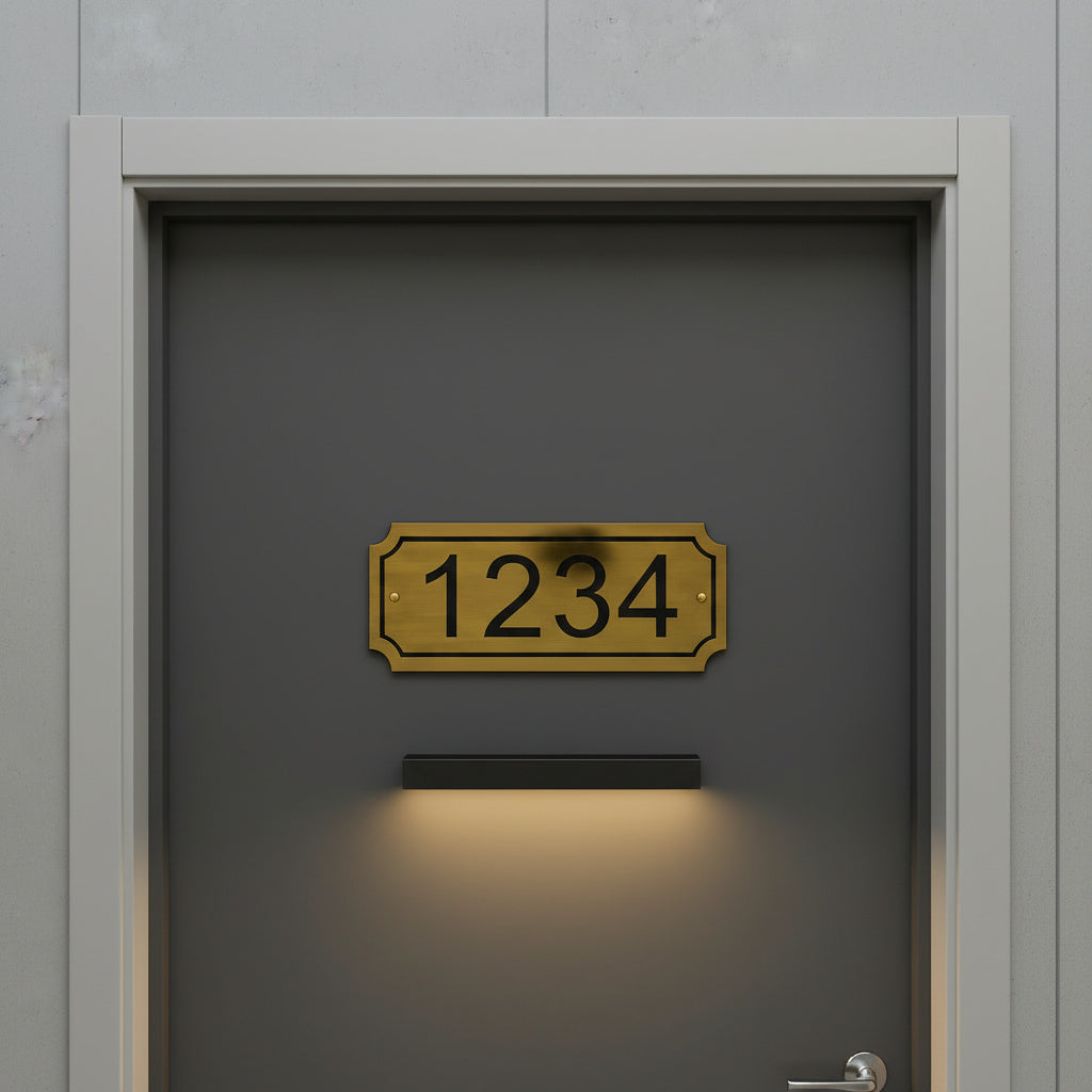 Modern Metal Door Number Plate | House Address Plaque for Front Door