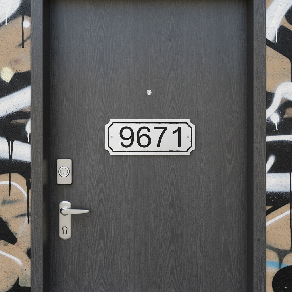 Modern Metal Door Number Plate | House Address Plaque for Front Door