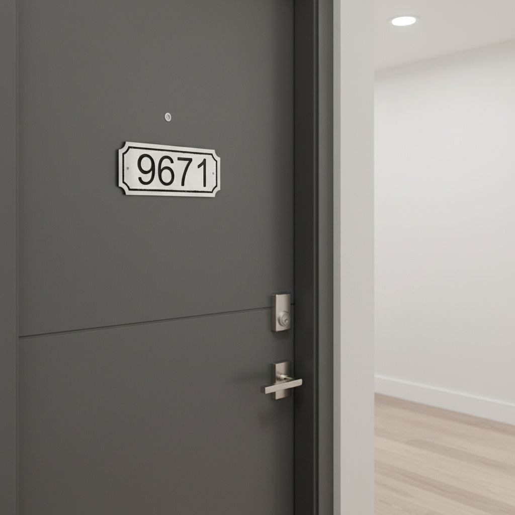 Modern Metal Door Number Plate | House Address Plaque for Front Door