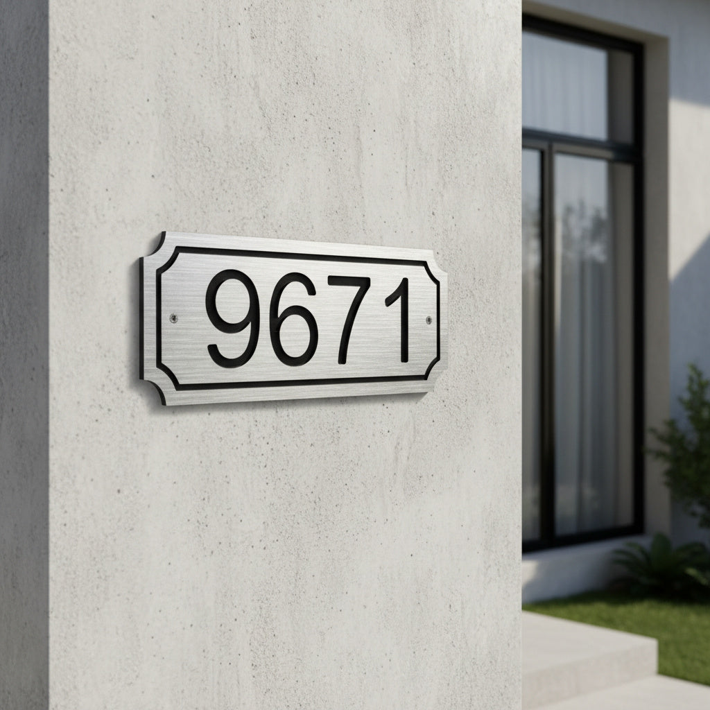 Modern Metal Door Number Plate | House Address Plaque for Front Door