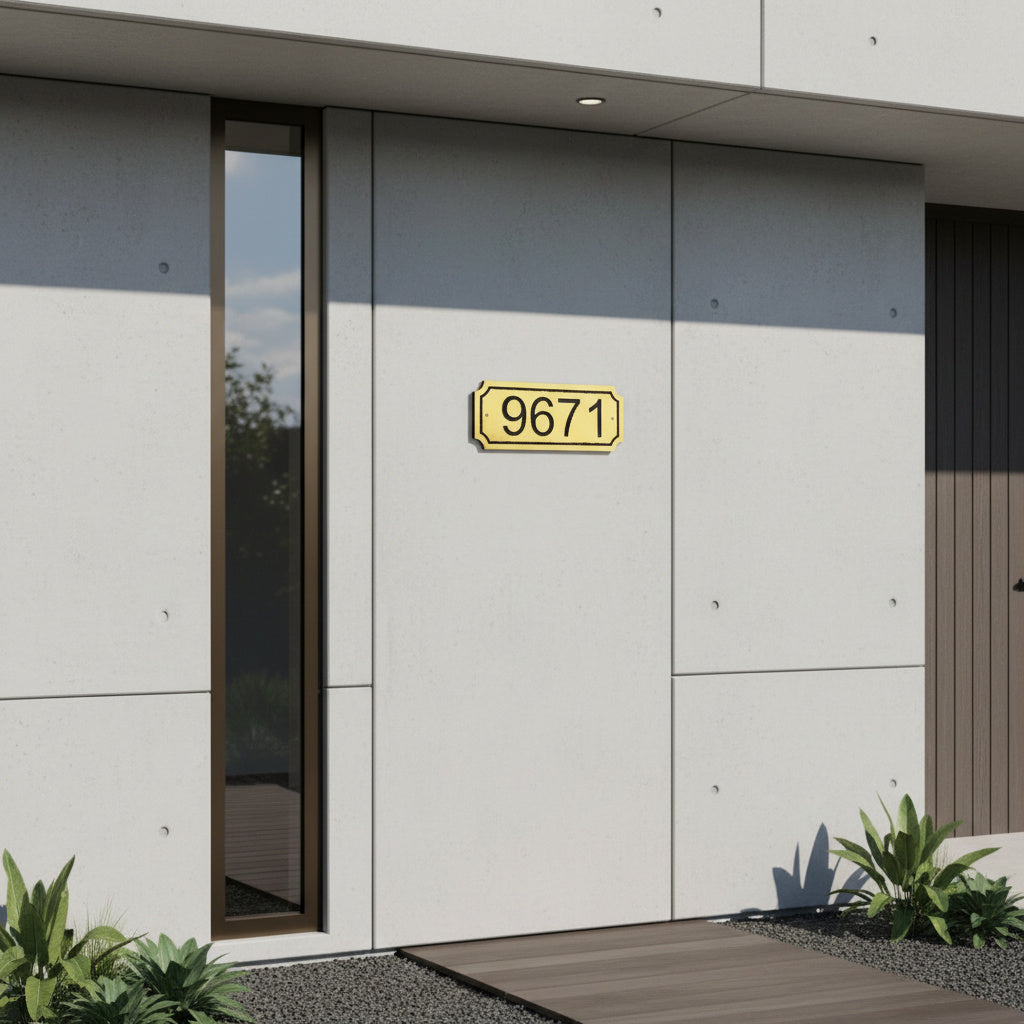 Modern Metal Door Number Plate | House Address Plaque for Front Door