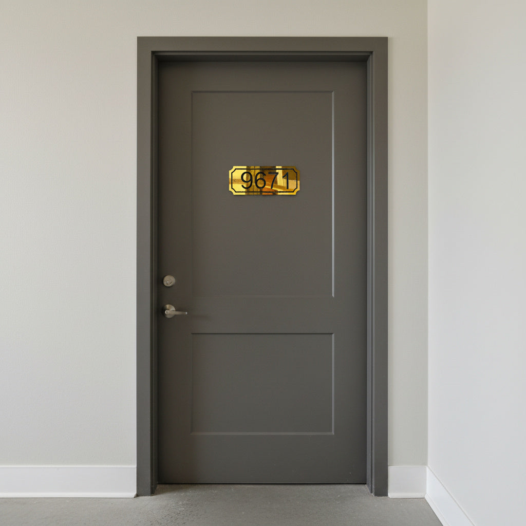 Modern Metal Door Number Plate | House Address Plaque for Front Door