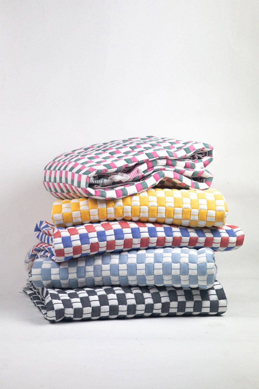 Quilted Sujani Throw Blanket - Red & Blue