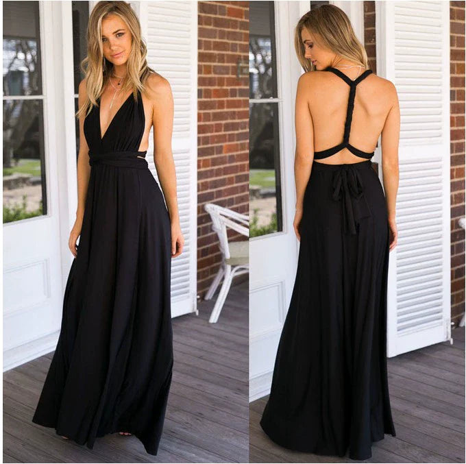 Sexy Stunning Multi-Rope Bandage Red Dress Long Dress