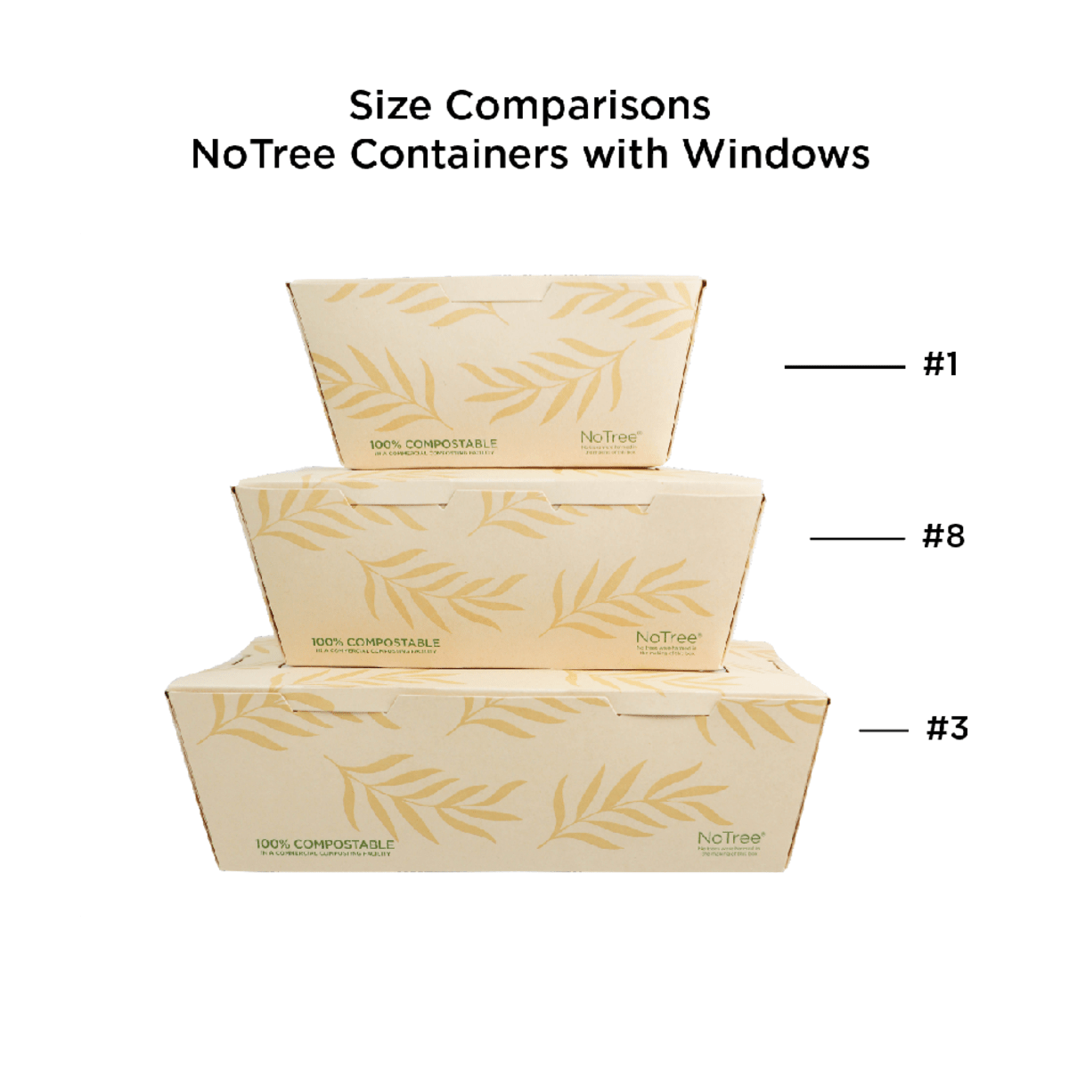 World Centric NoTree Paper #1 Take-Out Container with PLA Window 26oz (QTY:200)