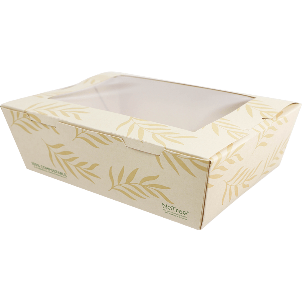 World Centric NoTree Paper #3 Take-Out Container with PLA Window - 65oz (QTY:200)