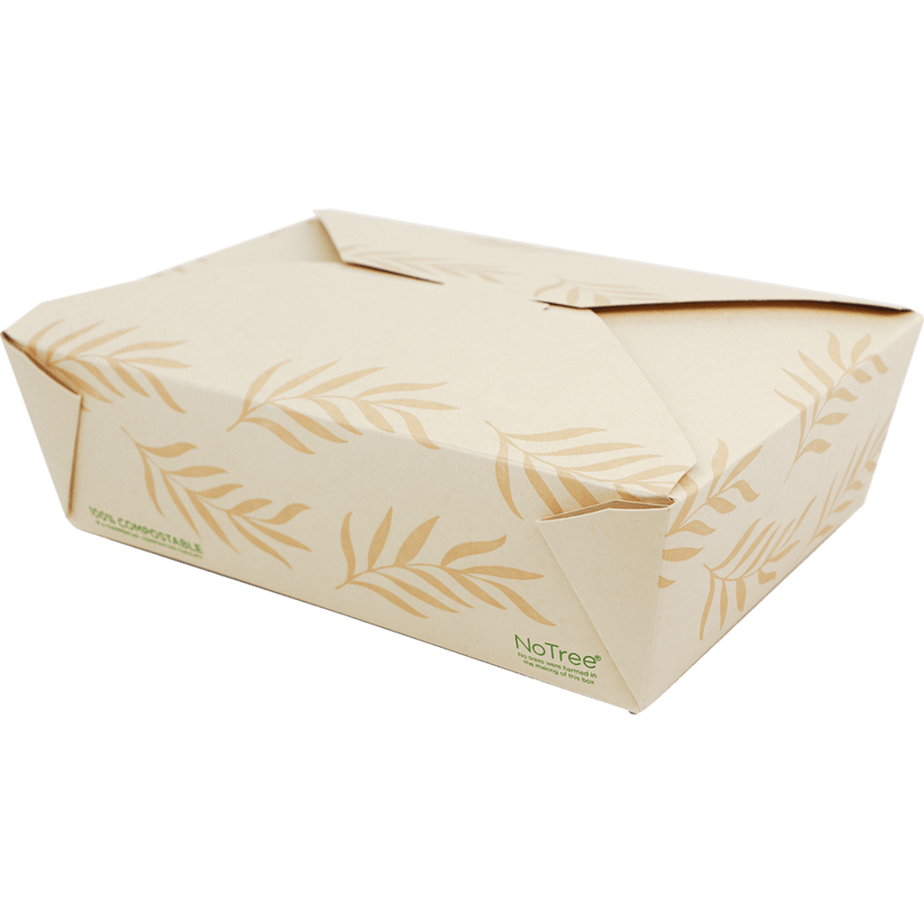 World Centric NoTree Paper #3 Take-Out Container 65 oz, Compostable Bamboo Paper (QTY 200), SKU TO-NT-3