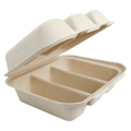 World Centric Fiber Taco Box 3-Compartment 8x7x3in Compostable (QTY 300), SKU TO-SC-T3-LFS