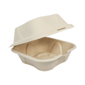World Centric 6x6x3" Fiber Burger Box (QTY:500)