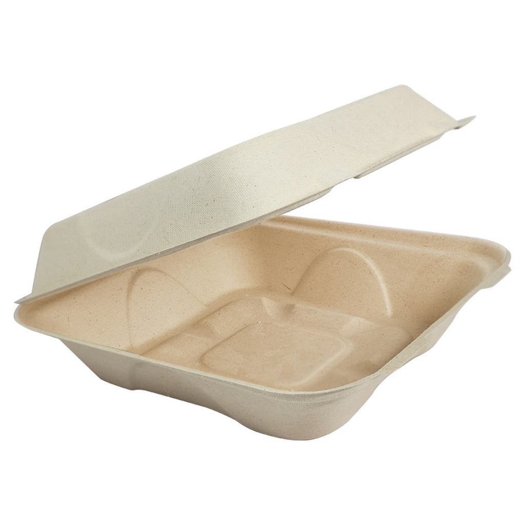 World Centric 8x8x3" Fiber Clamshell PLA Lined (QTY:300)
