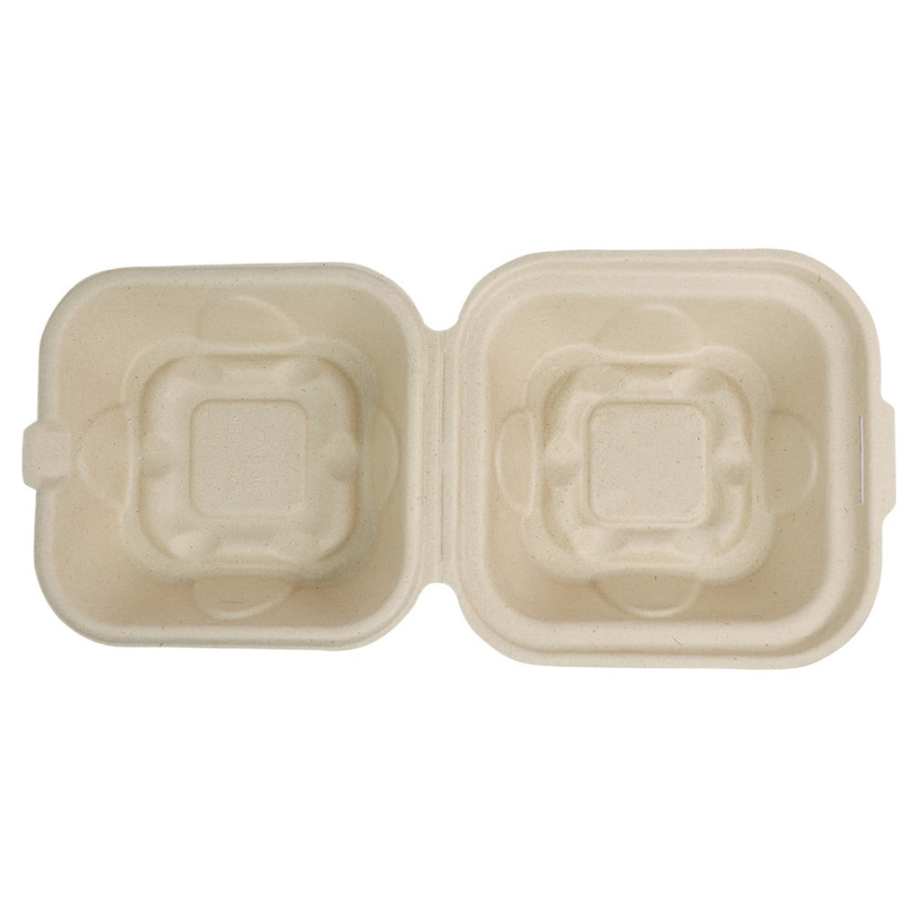 World Centric 8x8x3" Fiber Clamshell PLA Lined (QTY:300)