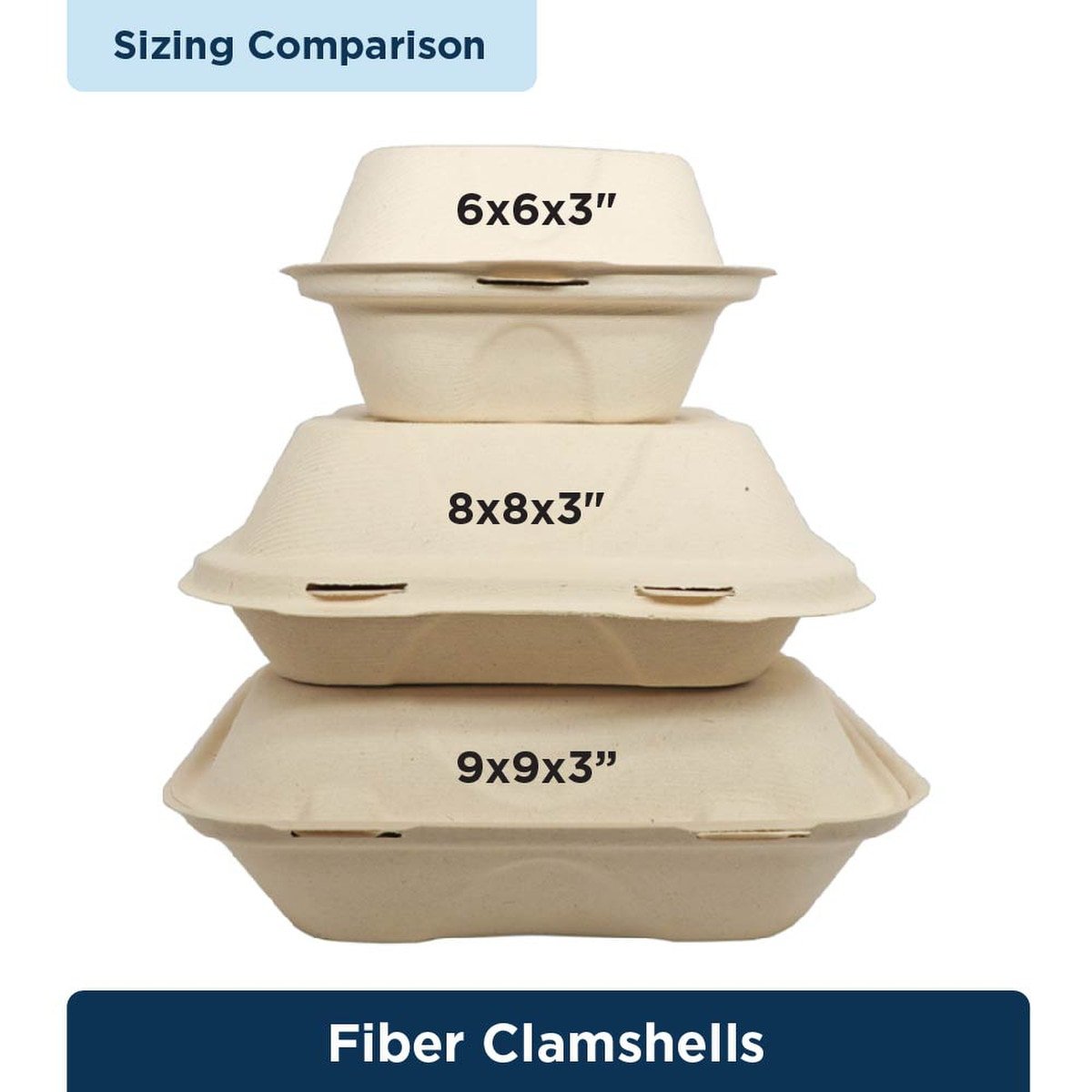 World Centric 9x9x3" Fiber Clamshell PLA Lined (QTY:300)