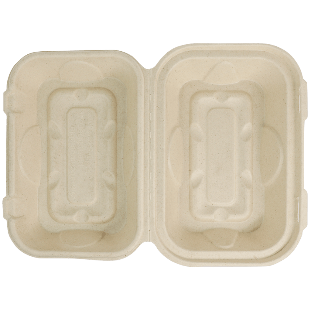 World Centric 9x6x3" Fiber Hoagie Box PLA Lined (QTY:500)