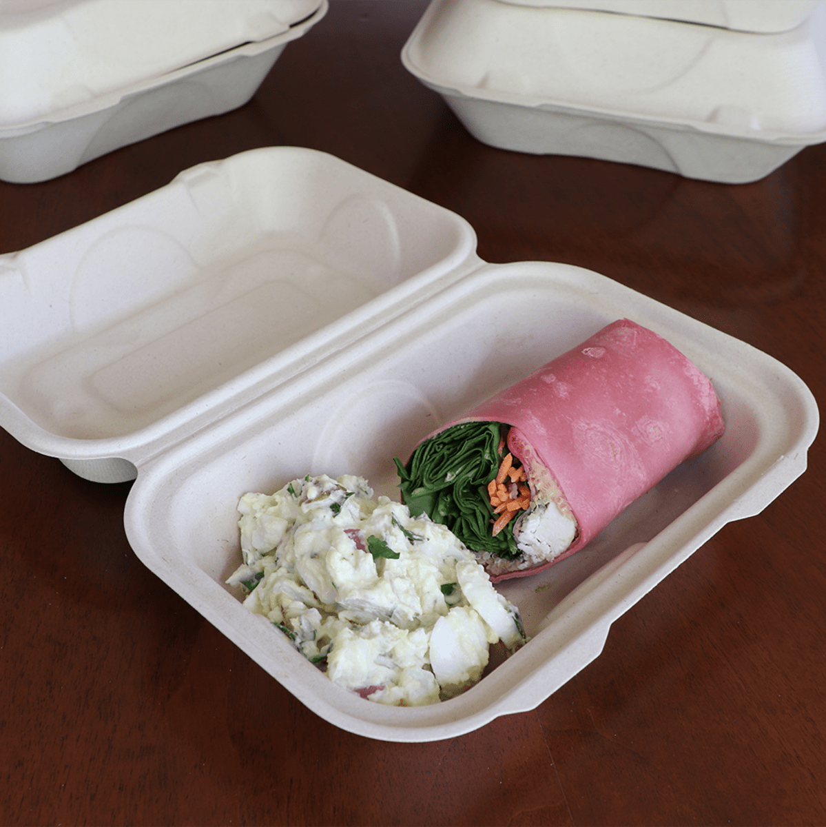 World Centric 9x6x3" Fiber Hoagie Box PLA Lined (QTY:500)