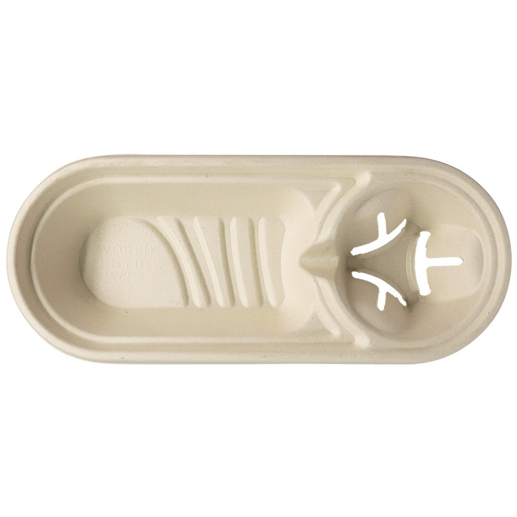 World Centric 13x5" Small Serving Tray with Cup Holder (QTY:300)