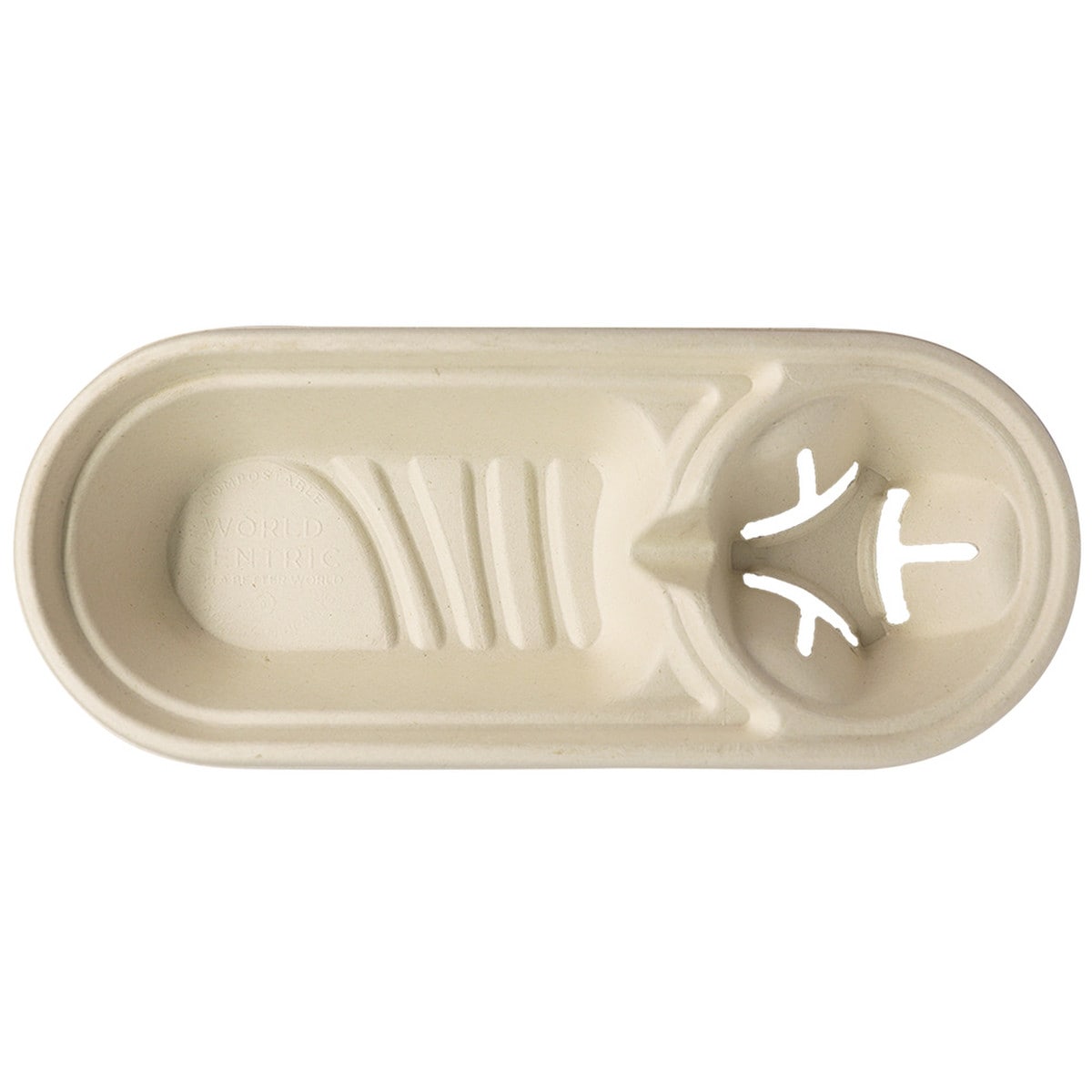 World Centric 13x5" Small Serving Tray with Cup Holder (QTY:300)