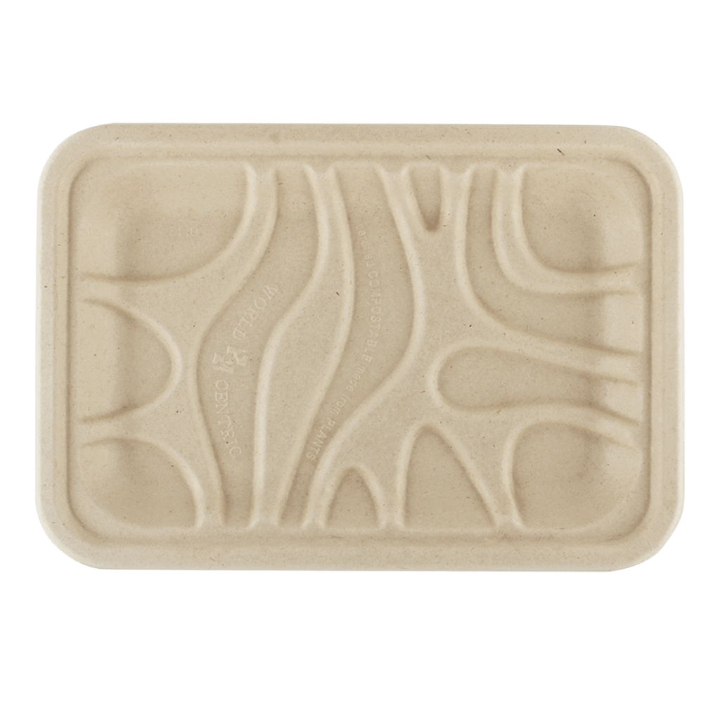 World Centric 8.2x5.7x0.6" Fiber Tray PLA Lined (QTY:500)