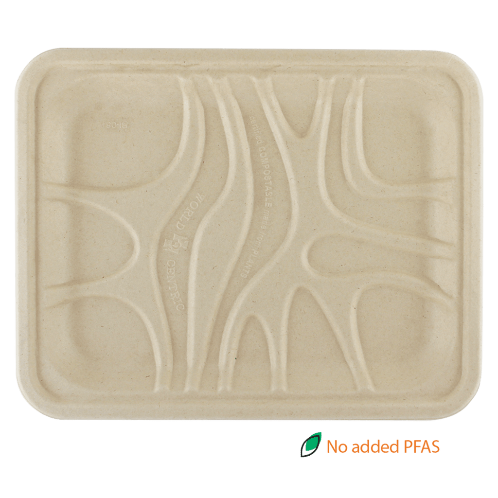World Centric 9.1x7.2x0.7" Fiber Tray, PLA Lined (QTY:500)