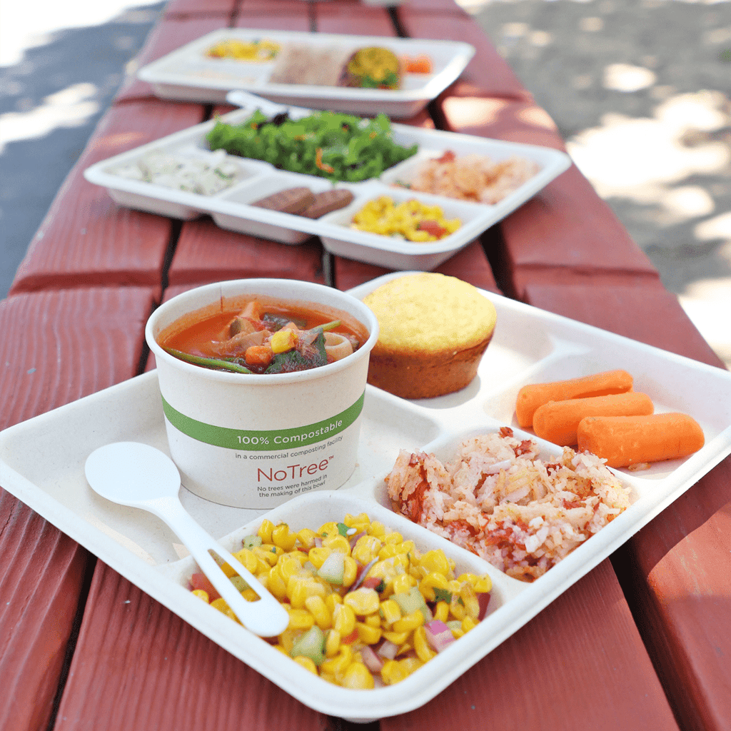 World Centric 18 oz Fiber Tray, 5-Compt (QTY:400)