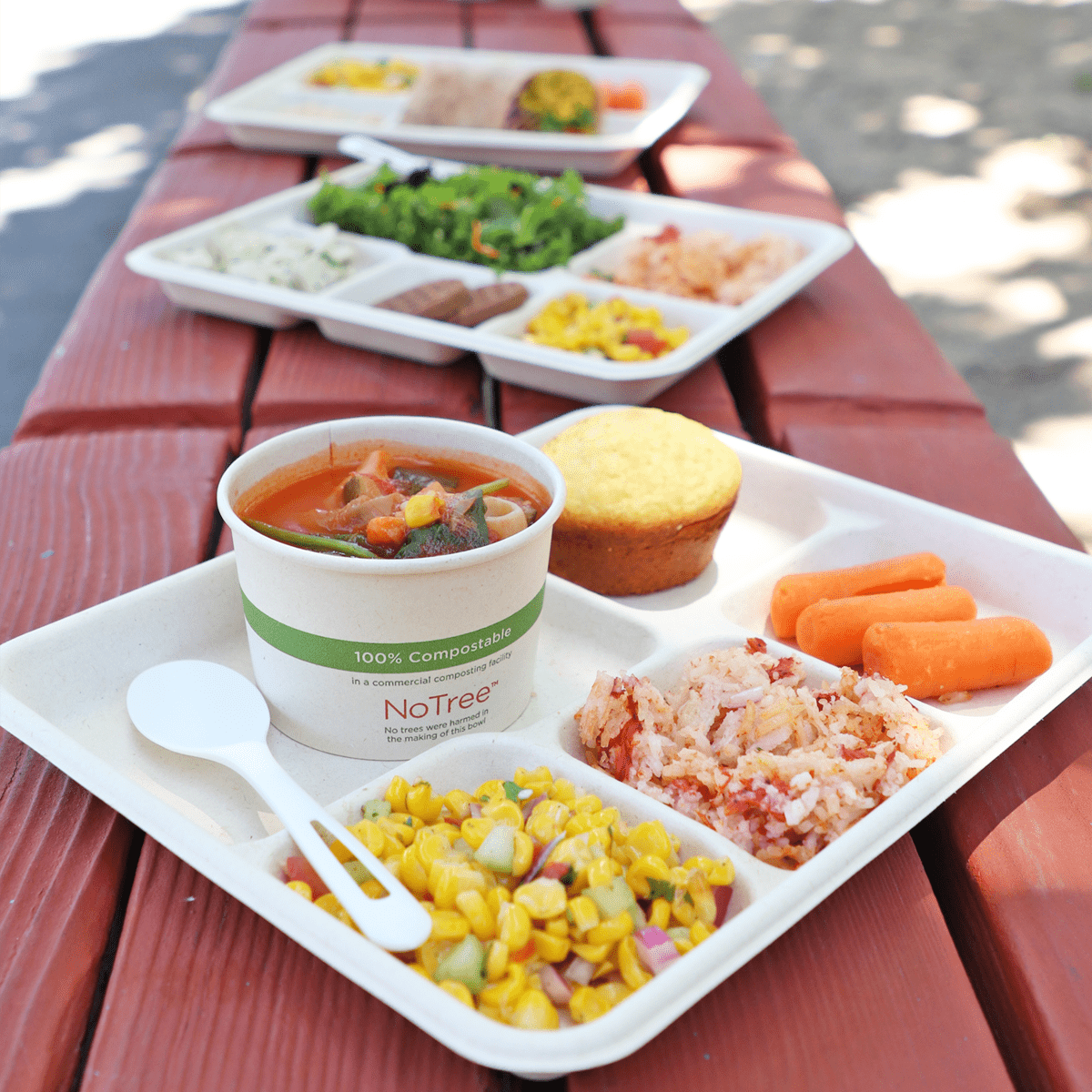 World Centric 18 oz Fiber Tray, 5-Compt (QTY:400)