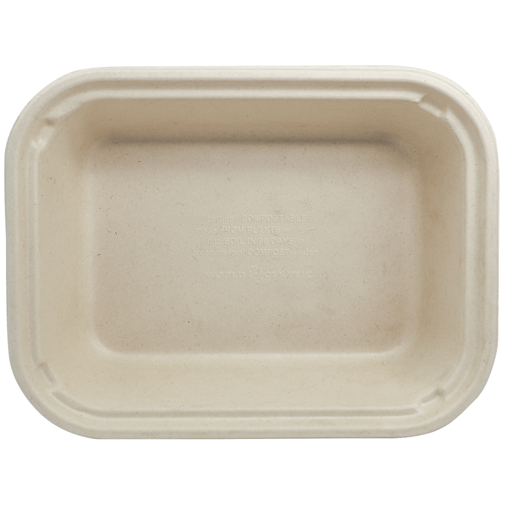 World Centric 60 oz Fiber Food Container, Compostable Bamboo & Plant Fiber (QTY 400), SKU TR-SC-60-LFP