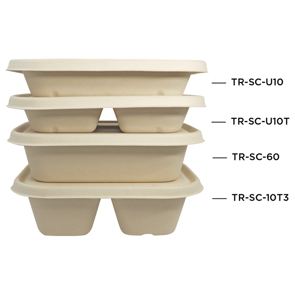 World Centric 60 oz Fiber Food Container, Compostable Bamboo & Plant Fiber (QTY 400), SKU TR-SC-60-LFP