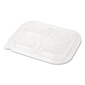 World Centric LID PLA - Fits TR-SC-U10T, TR-SC-U10TL, TR-SC-10T3 Fiber Containers, Clear, 3-Compt (QTY:400)