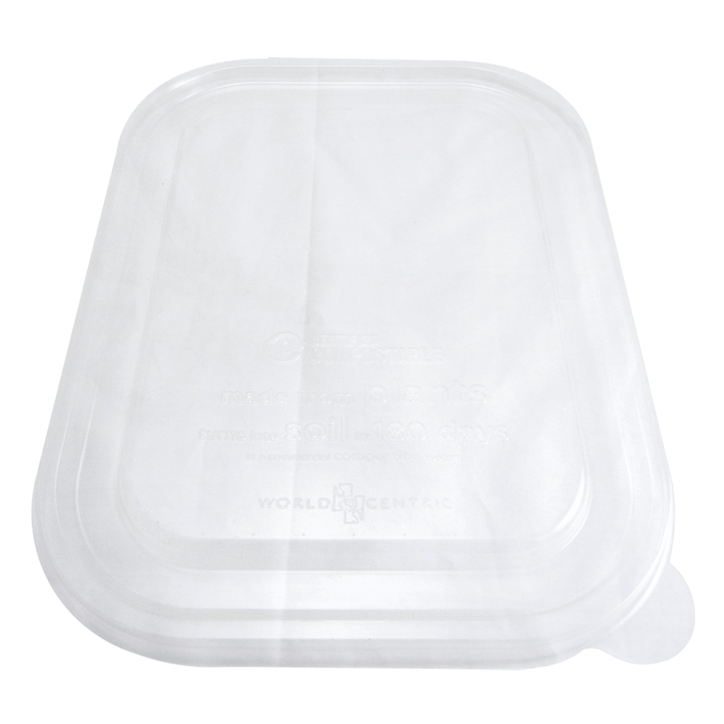 World Centric LID PLA - Fits TR-SC-U10-LFS, TR-SC-U10L, TR-SC-60 Fiber Containers, Clear (QTY:400)